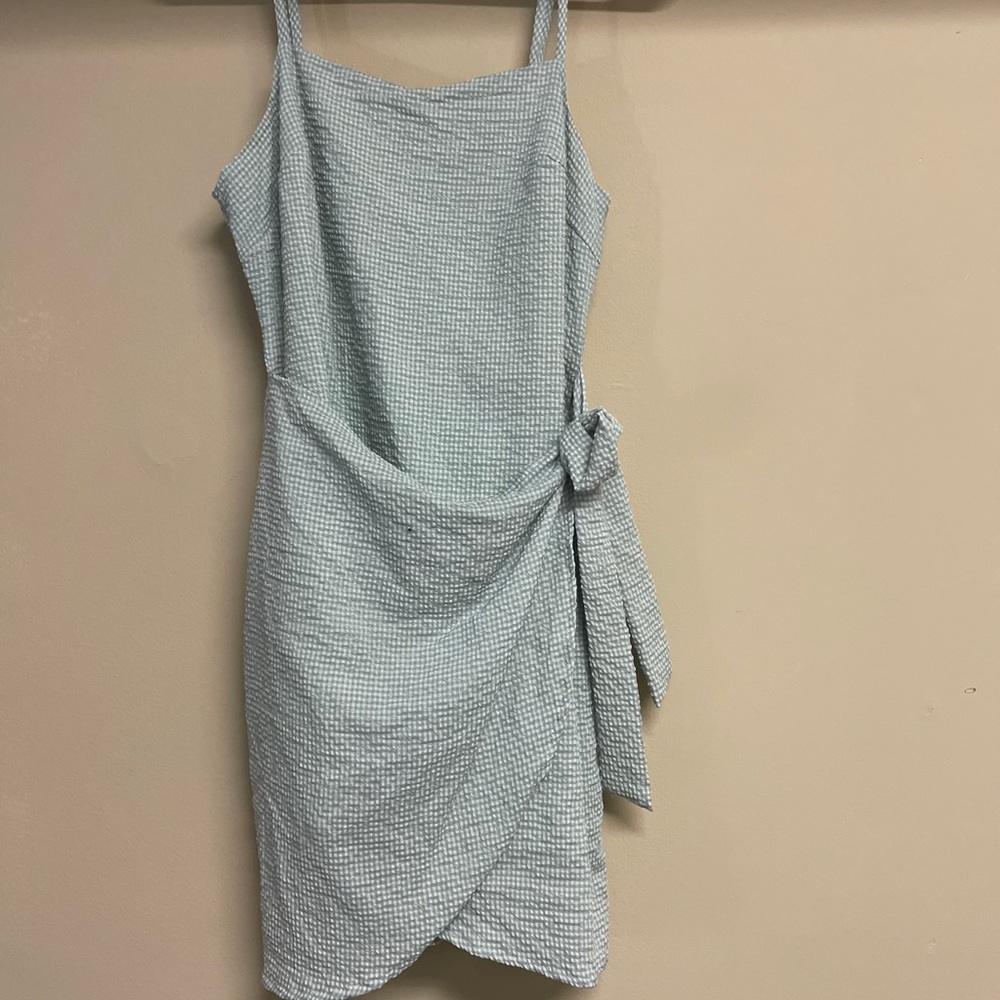 SPAGHETTI STRAP GINGHAM DRESS